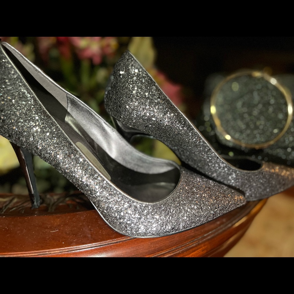 MICHAEL Michael Kors Gunmetal Claire Glitter Fabric 10m Pumps